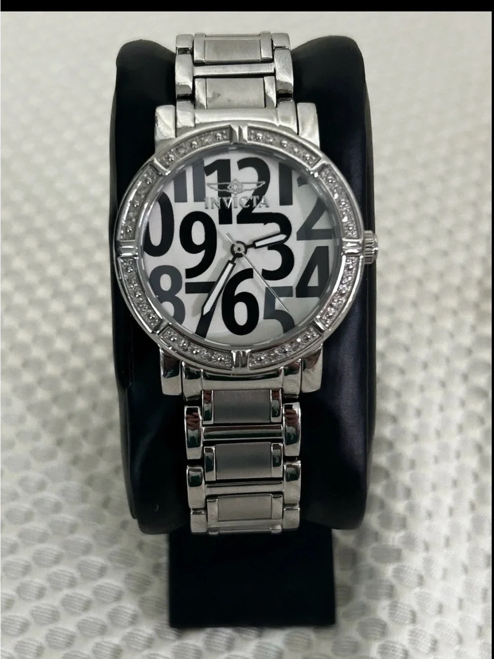 Invicta Wildflower Watch Scattered Number Dial Crystals Silver Steel 10673 NWOT